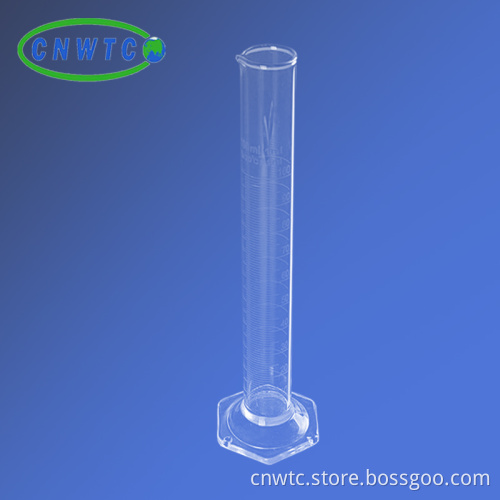 Glass Graduated Measuring Cylinder: 250ml with Round Base and Spout